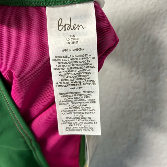 Boden Kefalonia One-Piece Neon Pink Kelly Green Swimsuit Size 8 - Picture 4 of 8